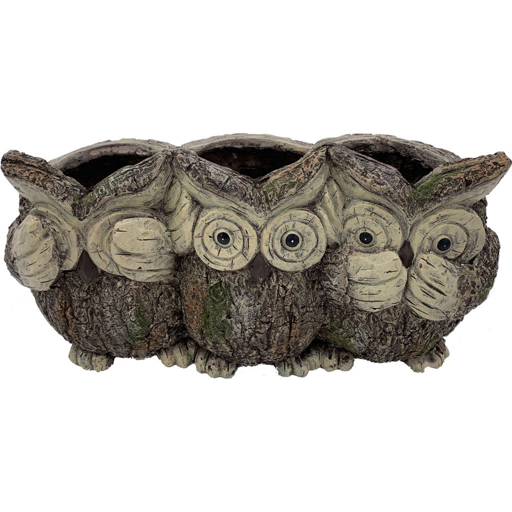 Esschert Design Mgo Faux Wood Owl Planter
