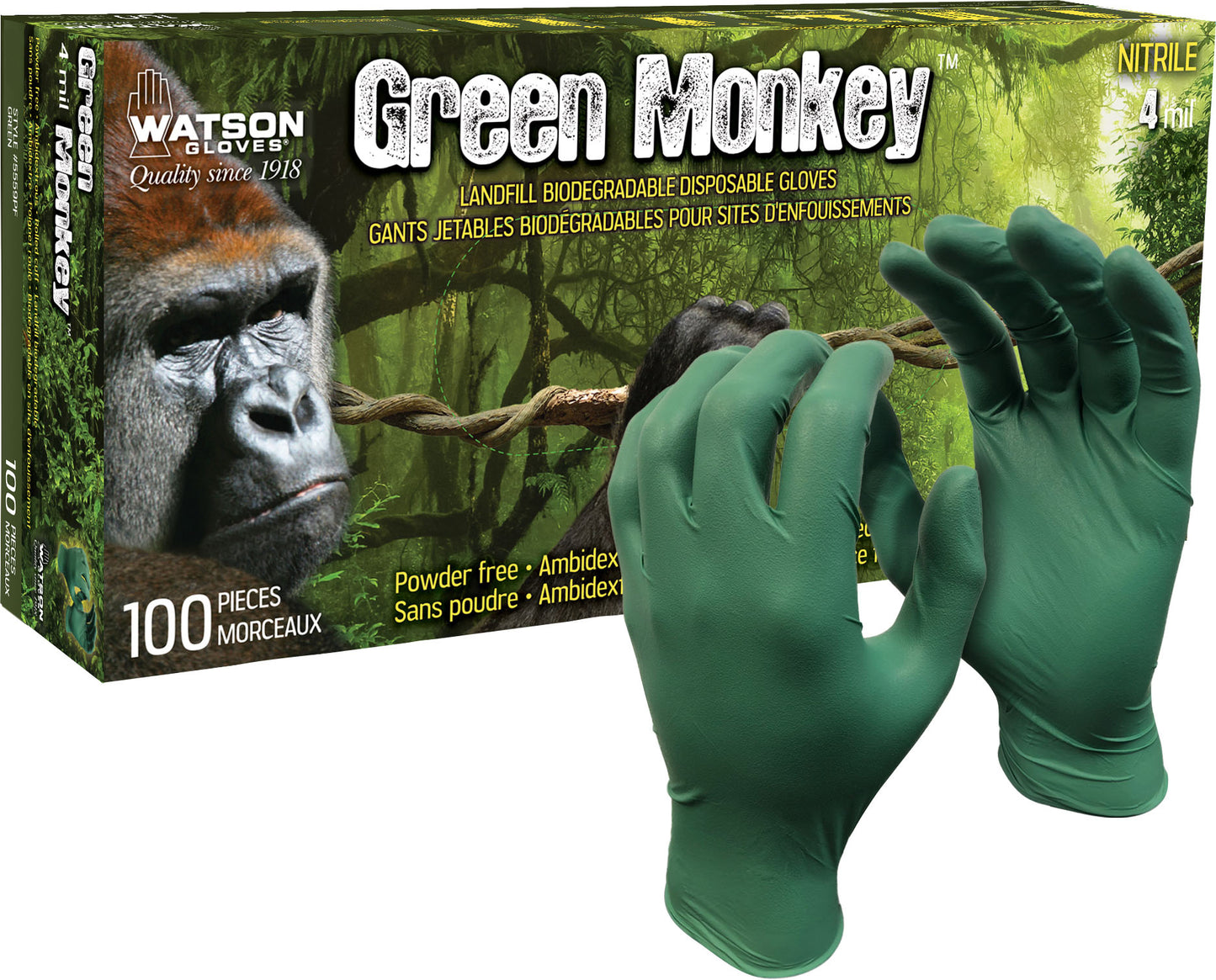 Watson Gloves Green Monkey Nitrile Disposable
