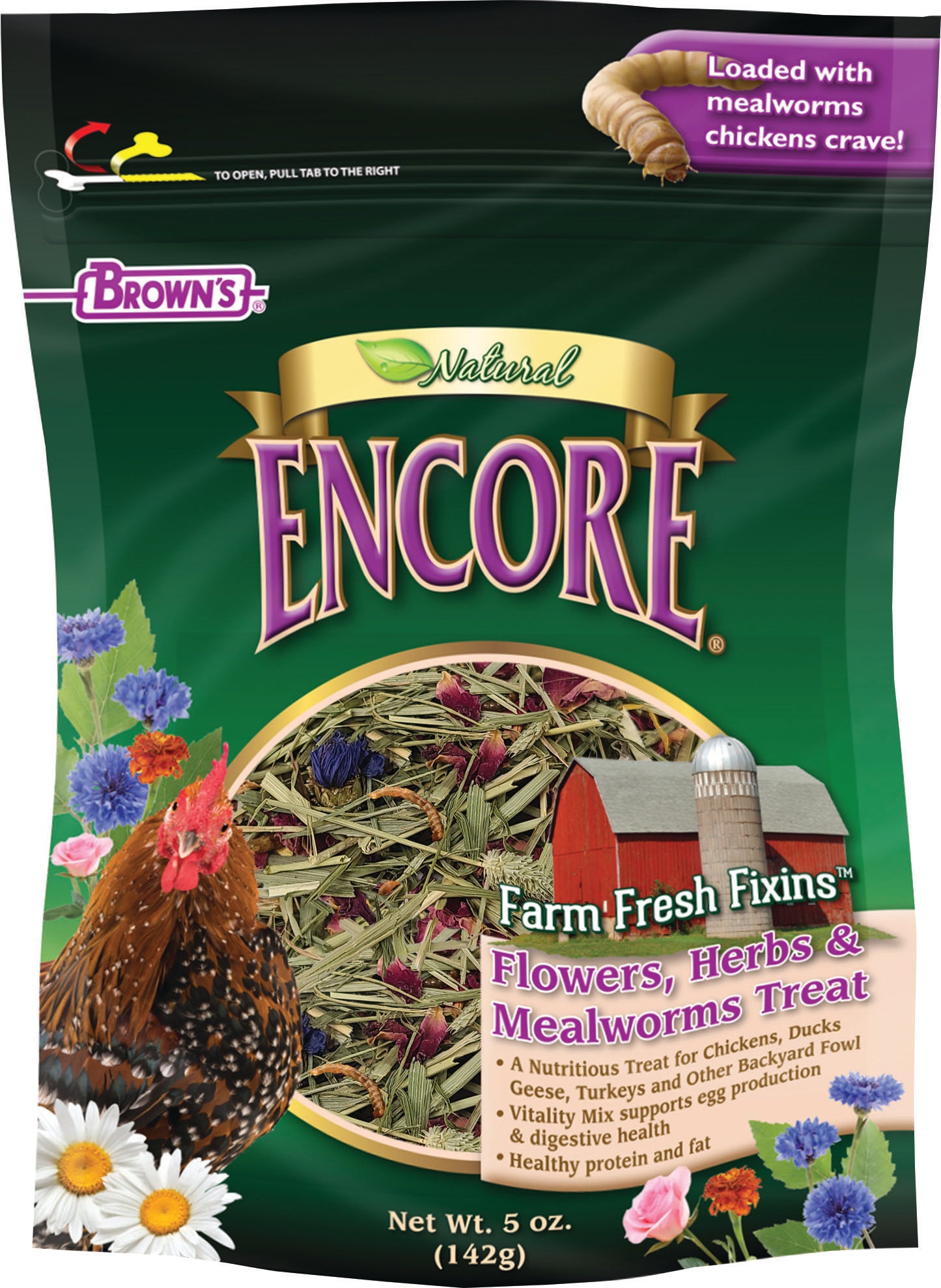 Encore Natural Flowers Herbs Mealworms Treat