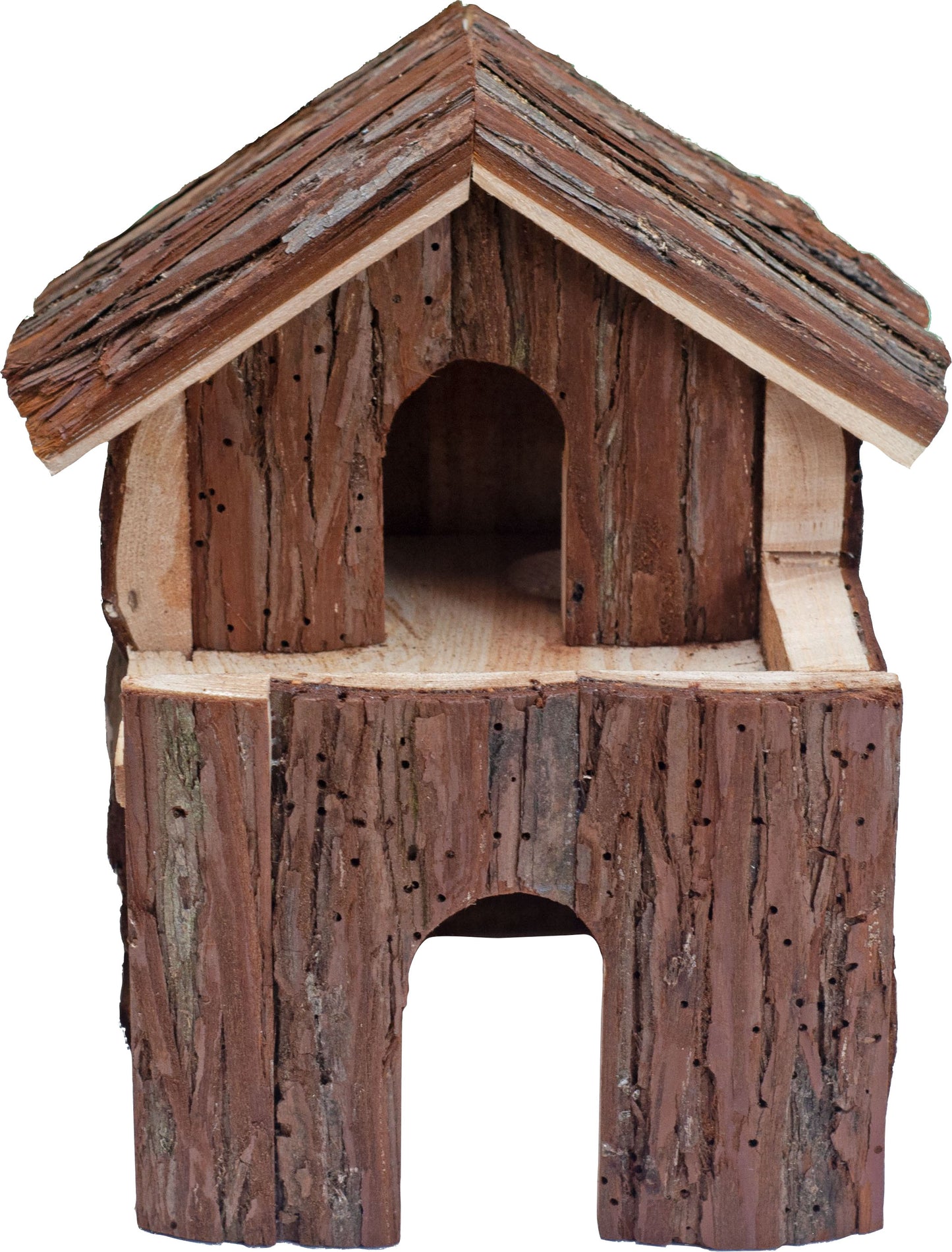 Nibbles Small Animal Deluxe 2 Story Log Cabin Hut
