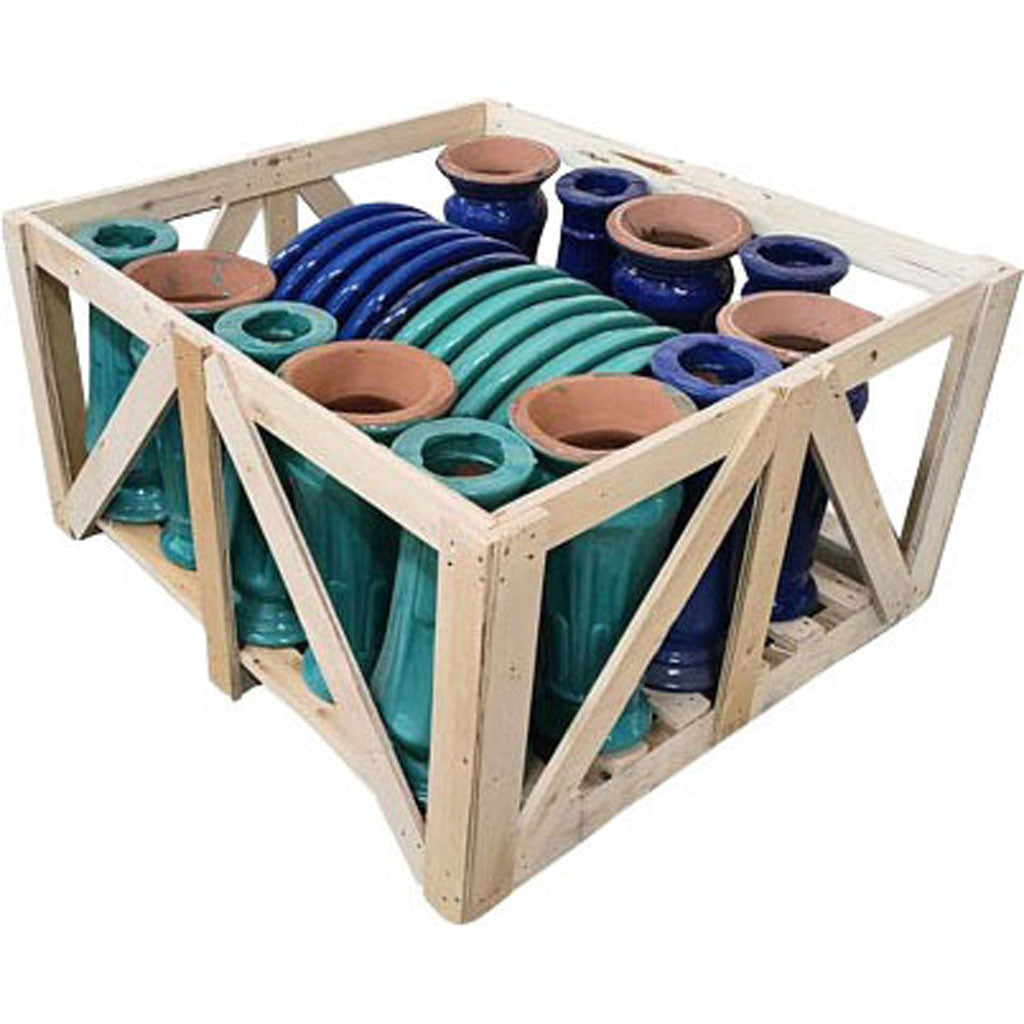Southern Patio Miami Birdbath Ceramic Pallet