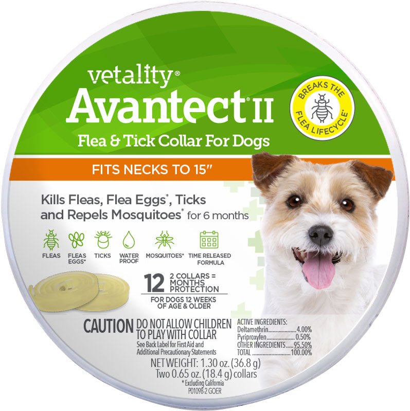 Vetality Avantect Ii Flea & Tick Collar For Dogs