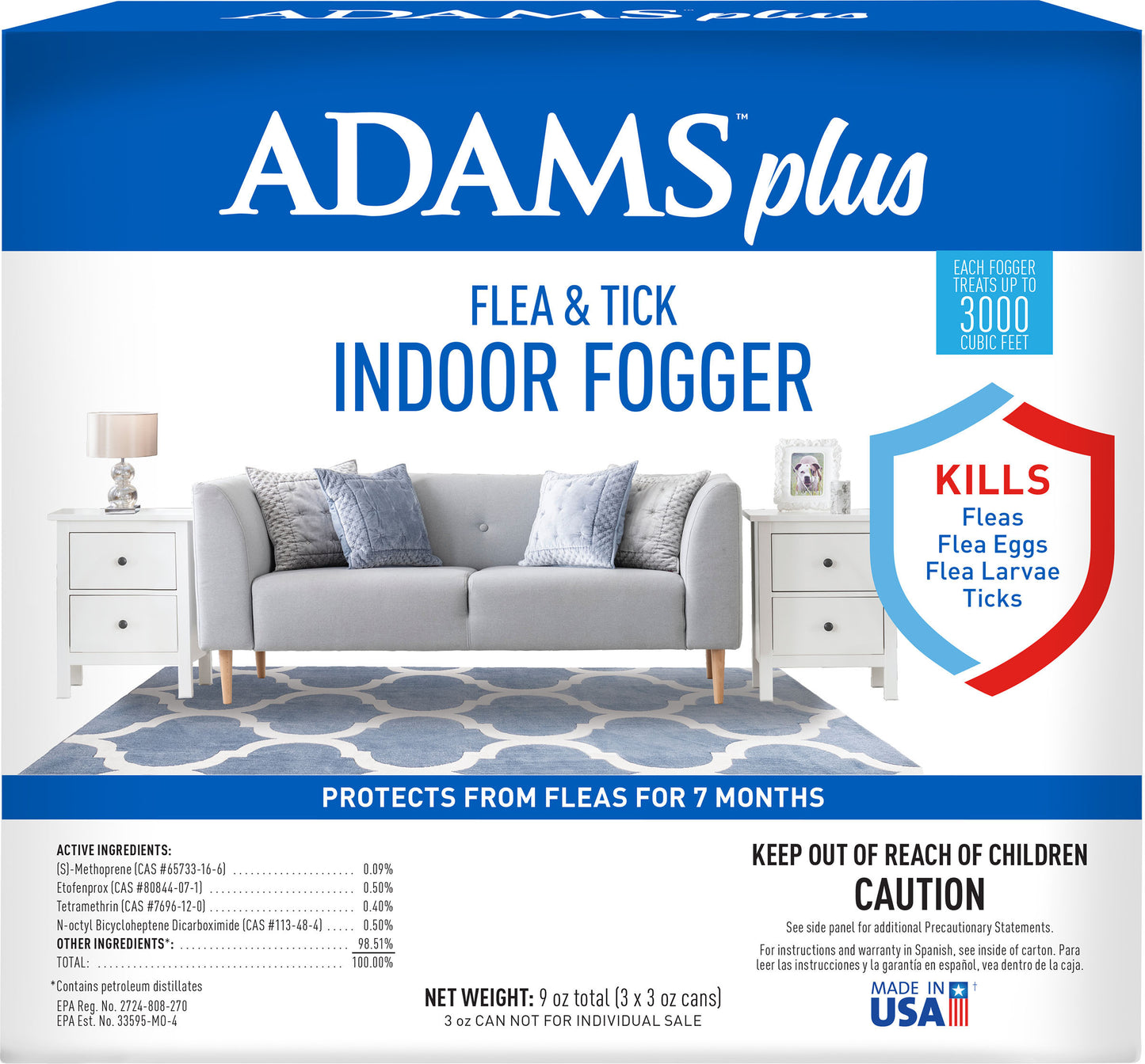 Adams Plus Flea & Tick Indoor Fogger W/Igr