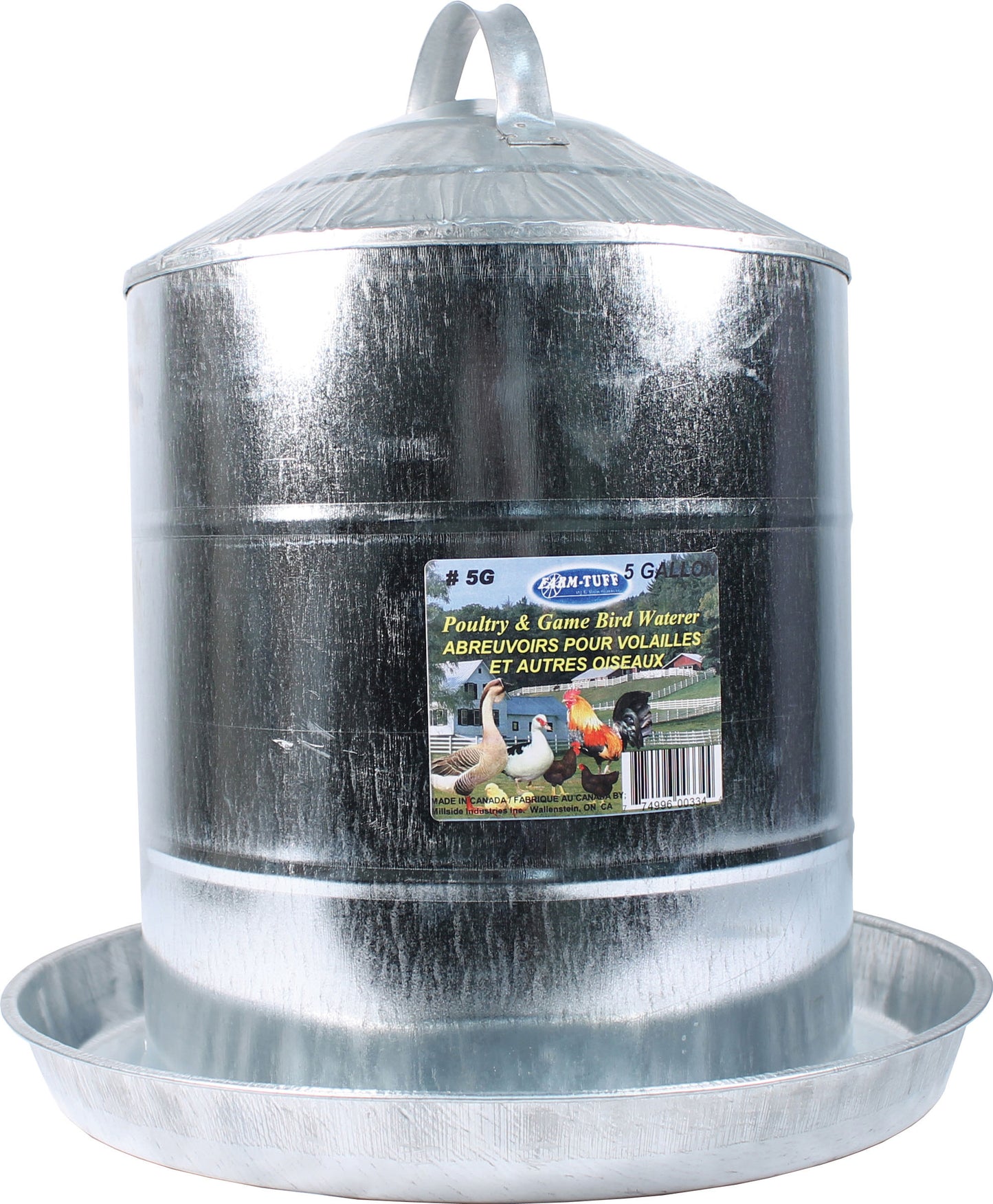 Farm-Tuff Galvanized Poultry & Game Bird Waterer
