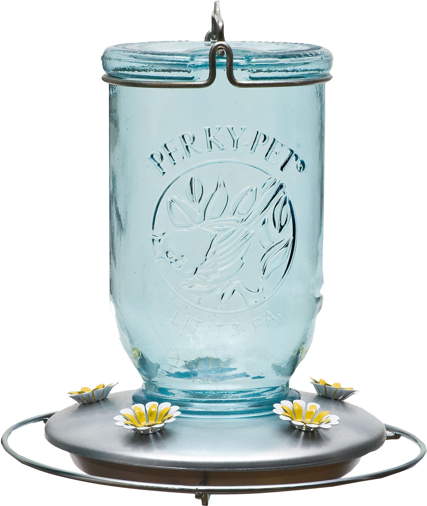 Mason Jar Glass Hummingbird Feeder