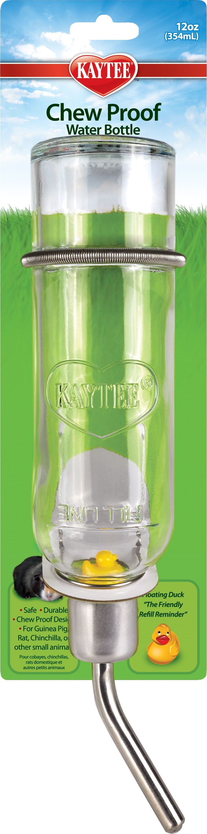 Kaytee Chew-Proof Glass Water Bottle