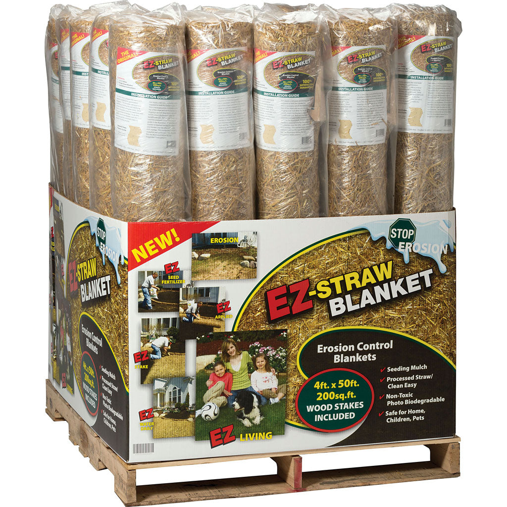 Ez-Straw Erosion Blanket W/Wood Stakes Display