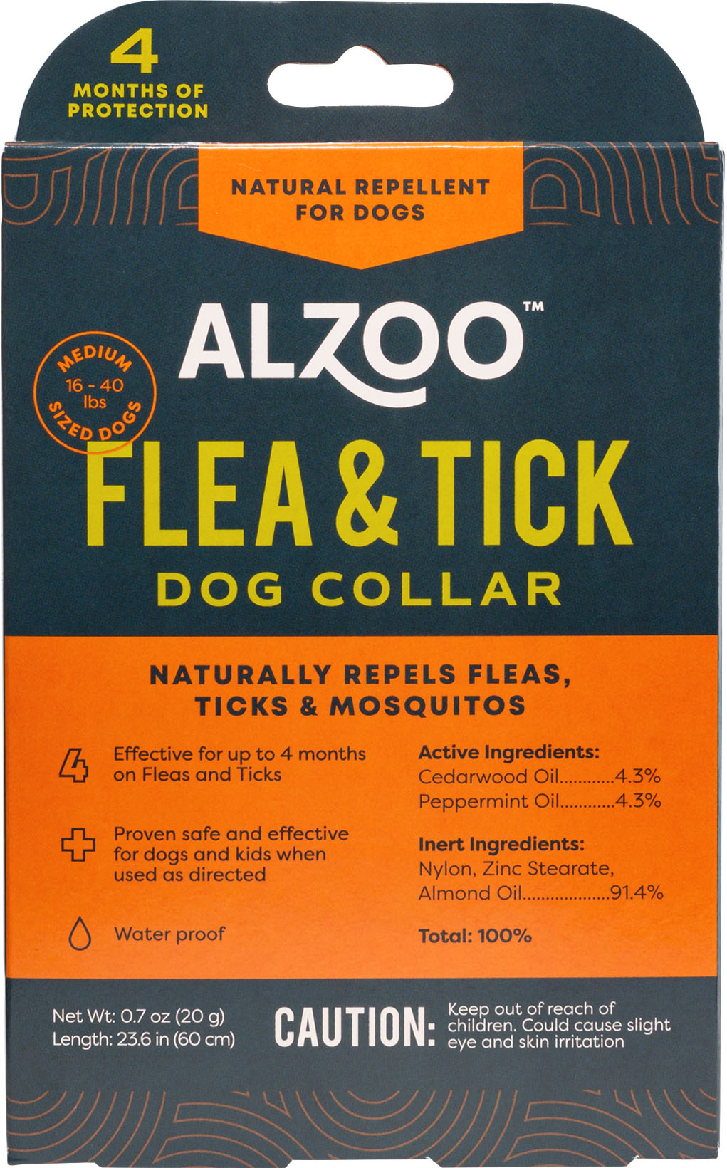 Alzoo Plant Based Flea & Tick Collar Medium Dog