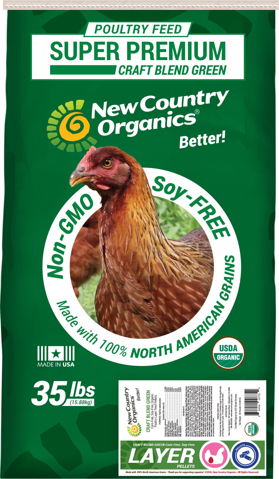 Craft Blend Green Organic Layer Pellet Corn-Free