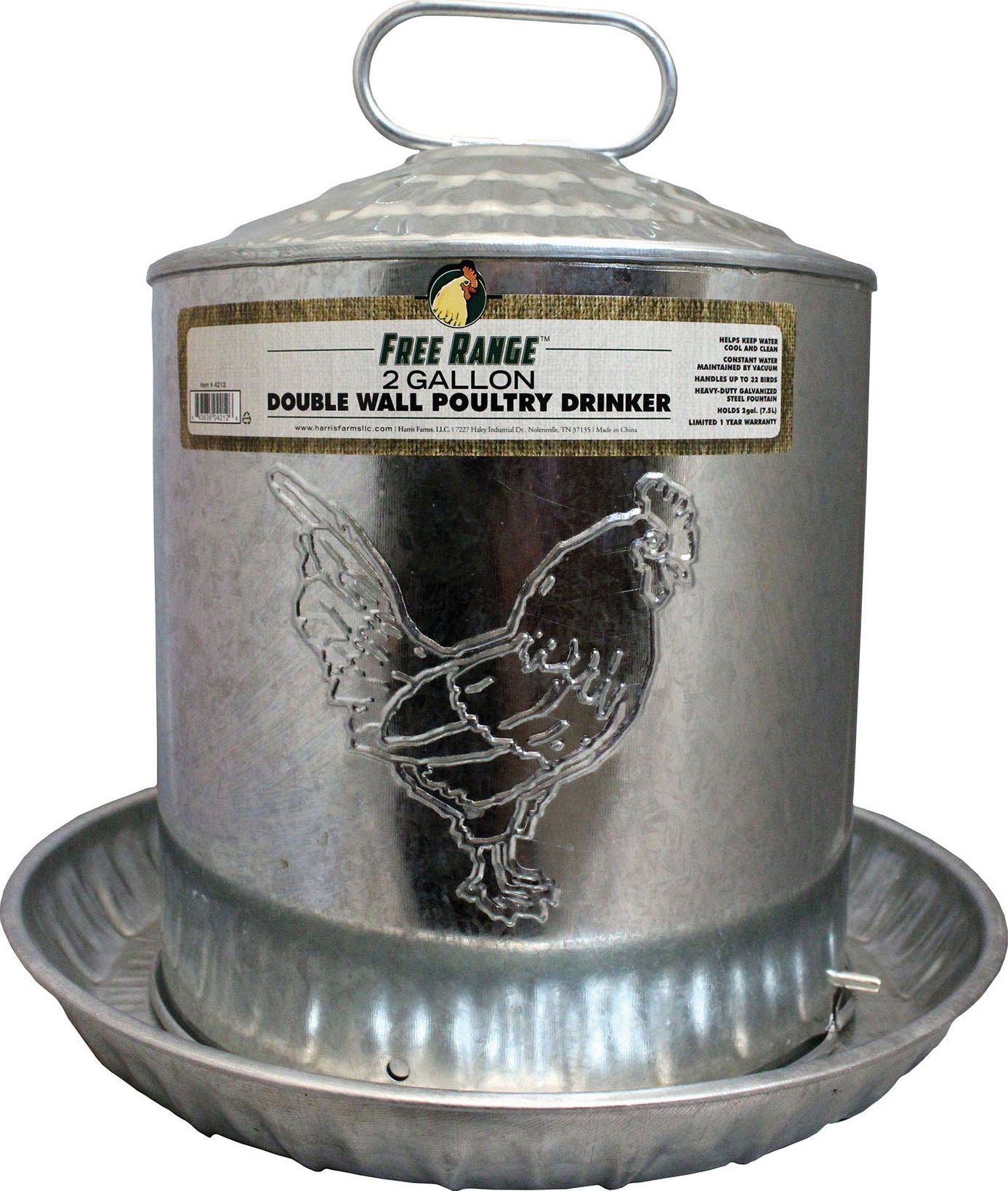 Galvanized Poultry Double Wall Drinker