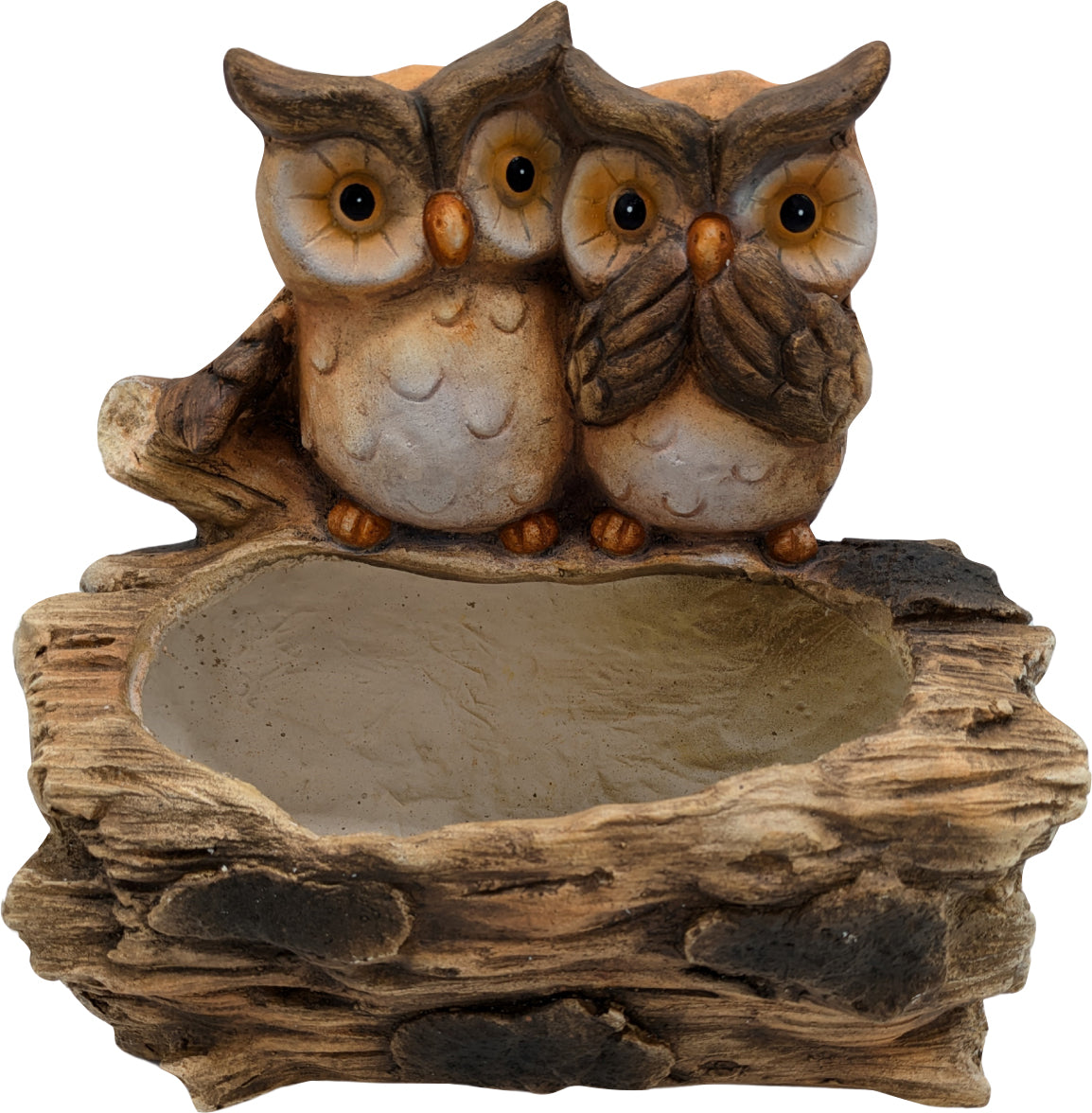 Esschert Design Faux Wood Double Owl Planter