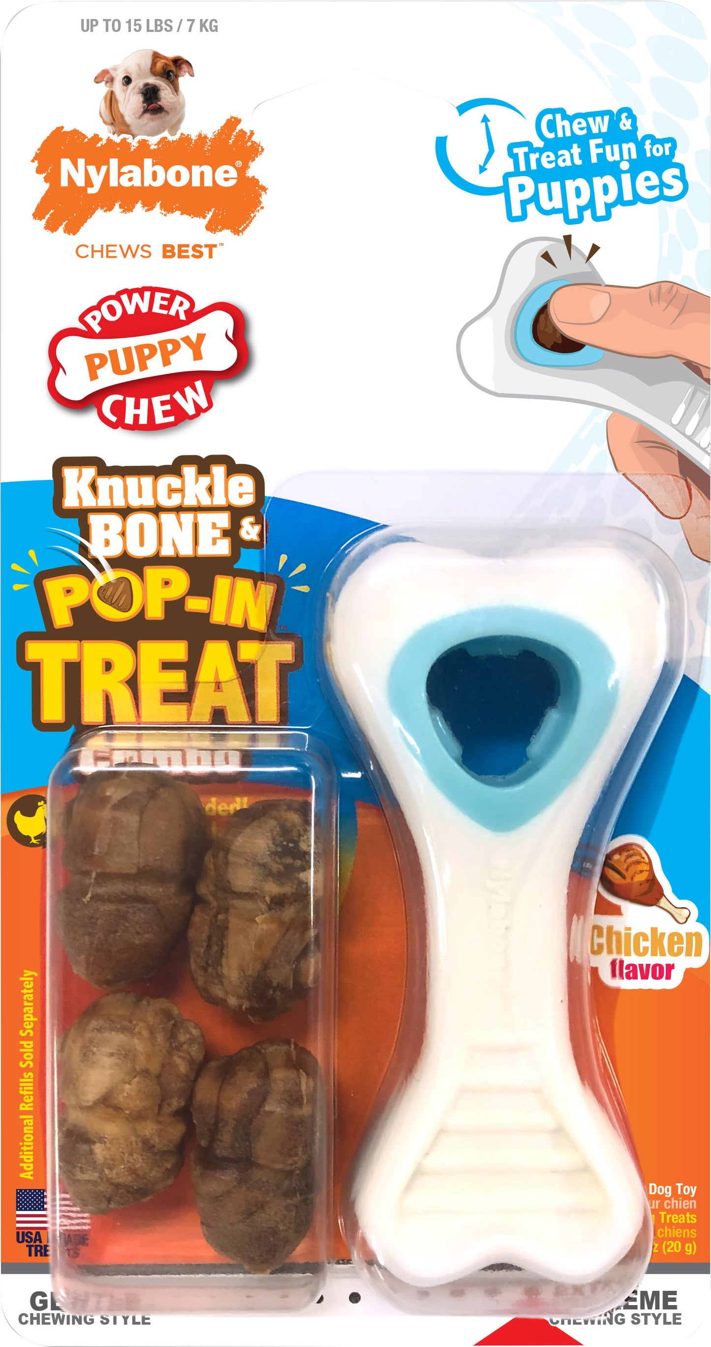 Nyla Puppy Power Chew Knuckle Bone Pop-In Treat