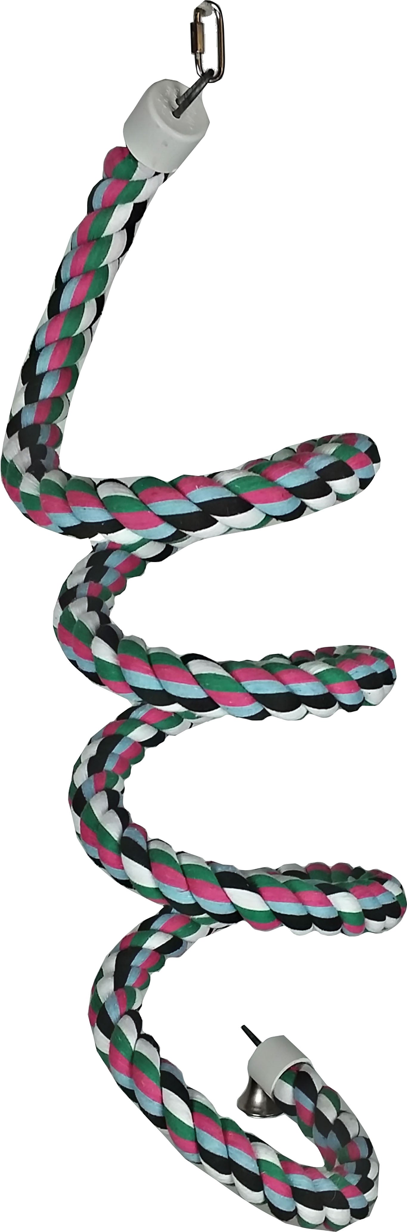 Happy Beaks Cotton Rope Boing W/Bell Bird Toy 1.25 x 97 in