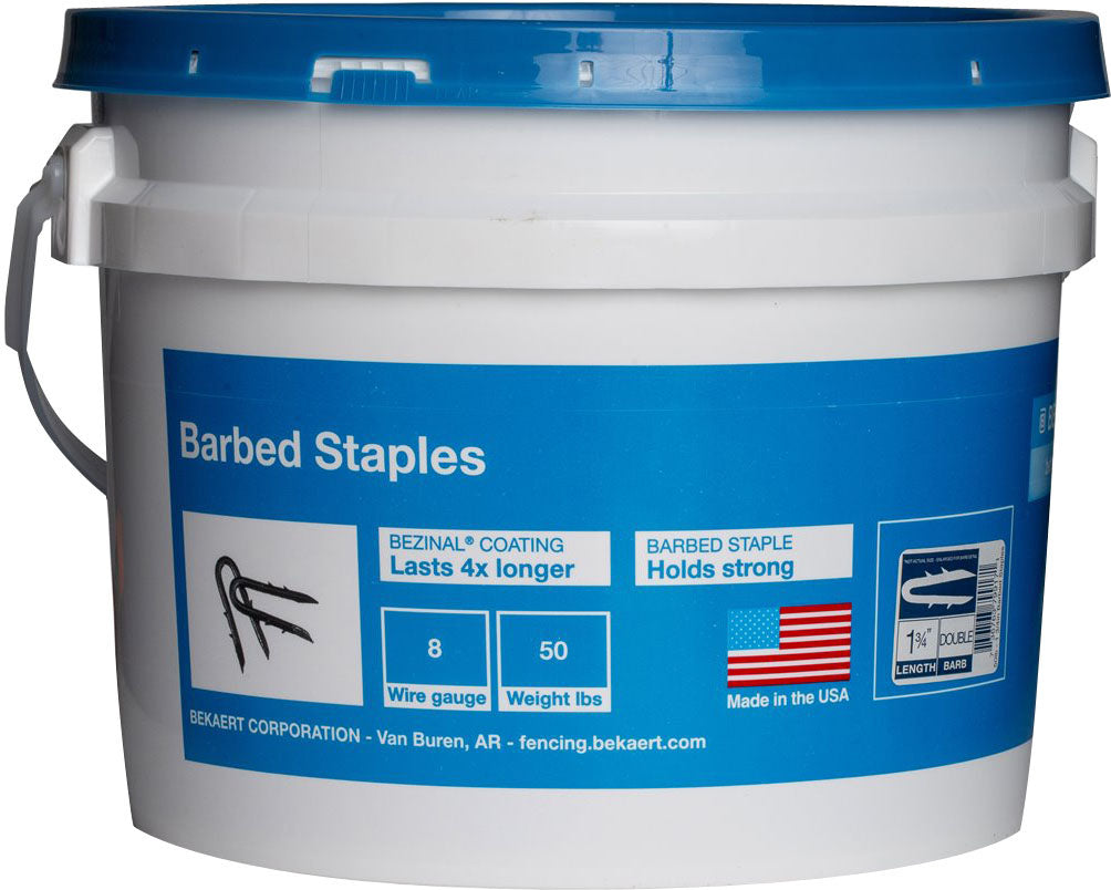 Bekaert Barbed Fence Staple Bezinal Coated Bucket