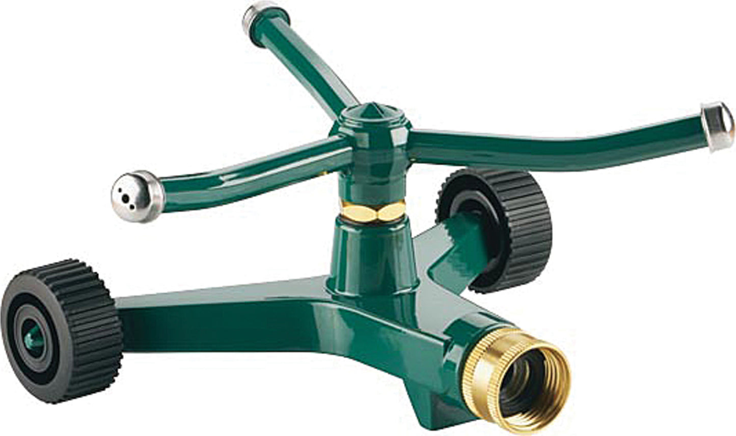 Metal Revolving Sprinkler W/Wheeled Base