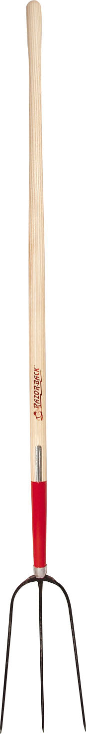 Razor-Back 3-Oval Tine Forged Hay Fork Long Handle