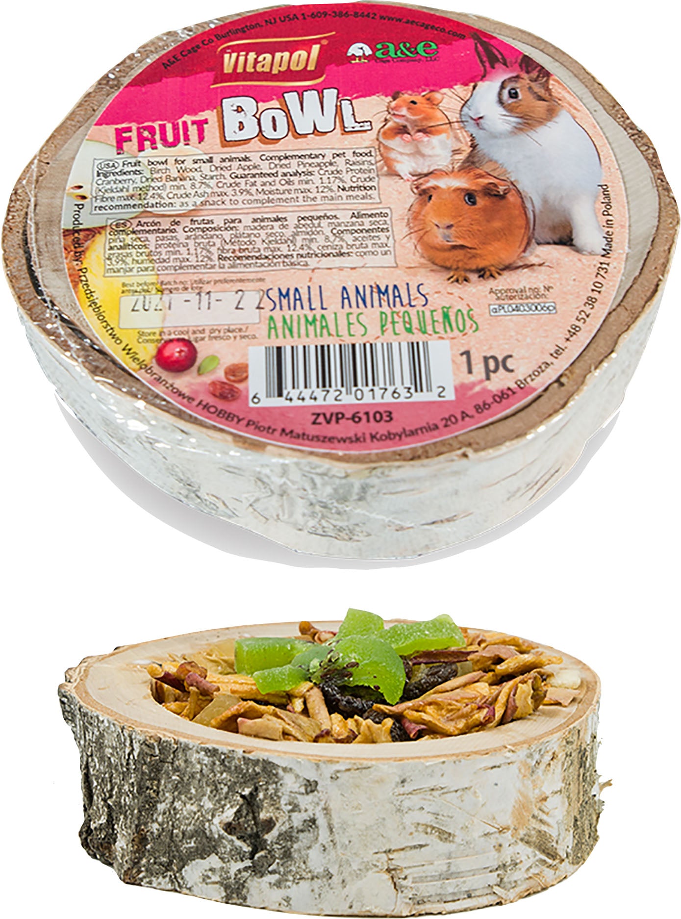 Vitapol Small Animal Wood Treat Bowl