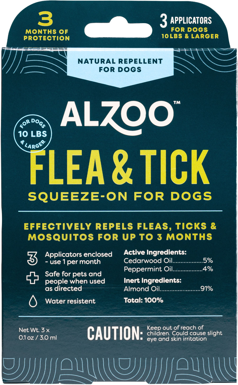 Alzoo Plant-Based Flea & Tick Squeeze-On Dog
