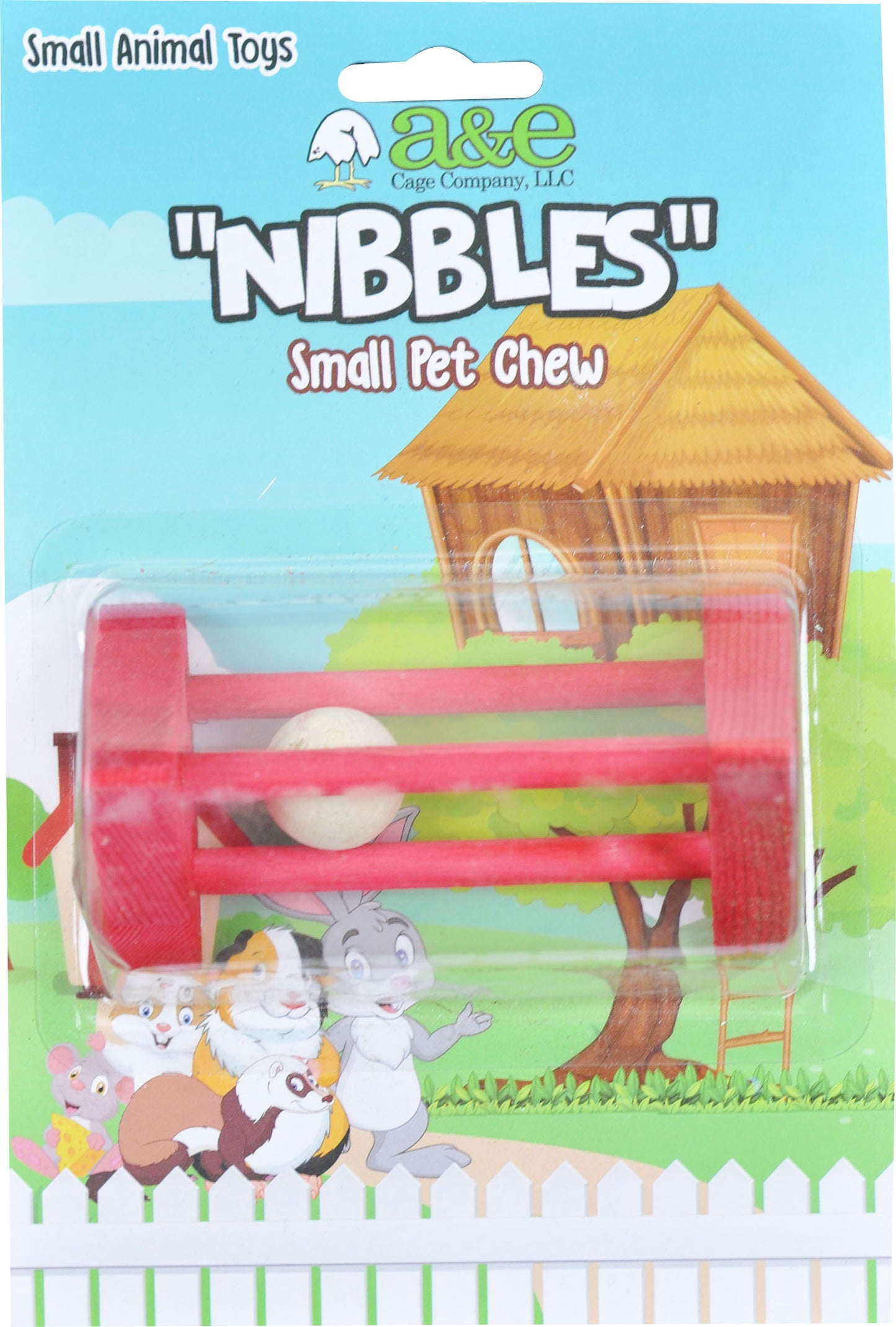 Nibbles Wooden Triangle W/Ball Chew Toy