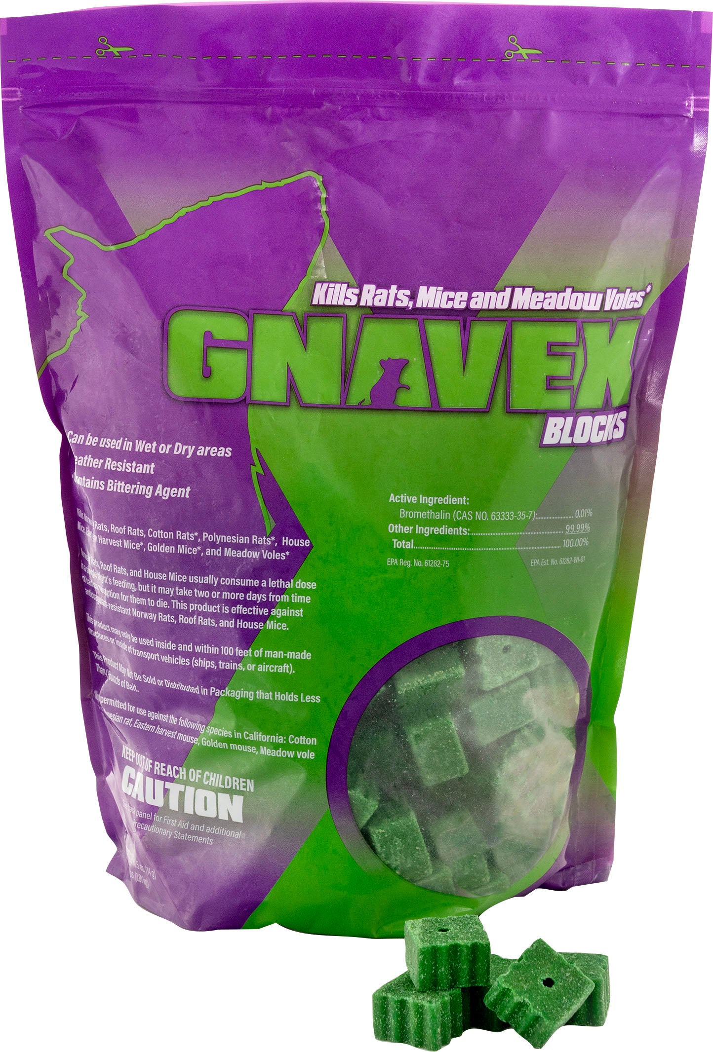 Gnavex Rats, Mice & Voles Bait Blocks Pouch