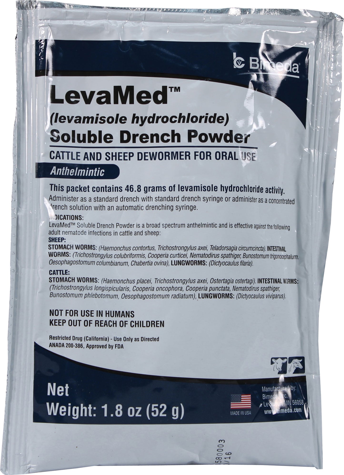 Bimeda Levamed Soluble Drench Powder Dewormer