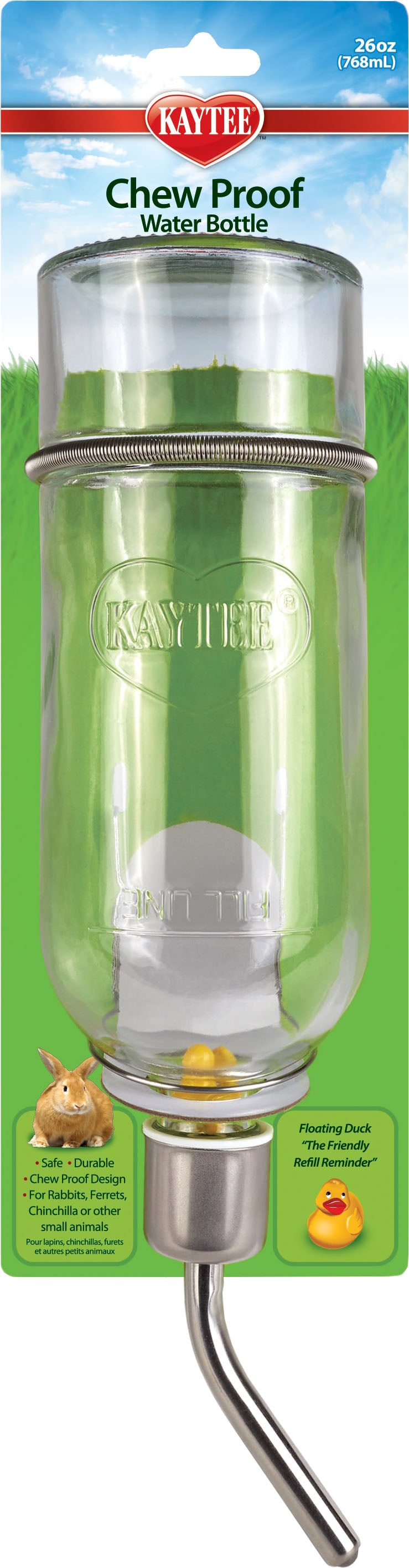 Kaytee Chew-Proof Glass Water Bottle
