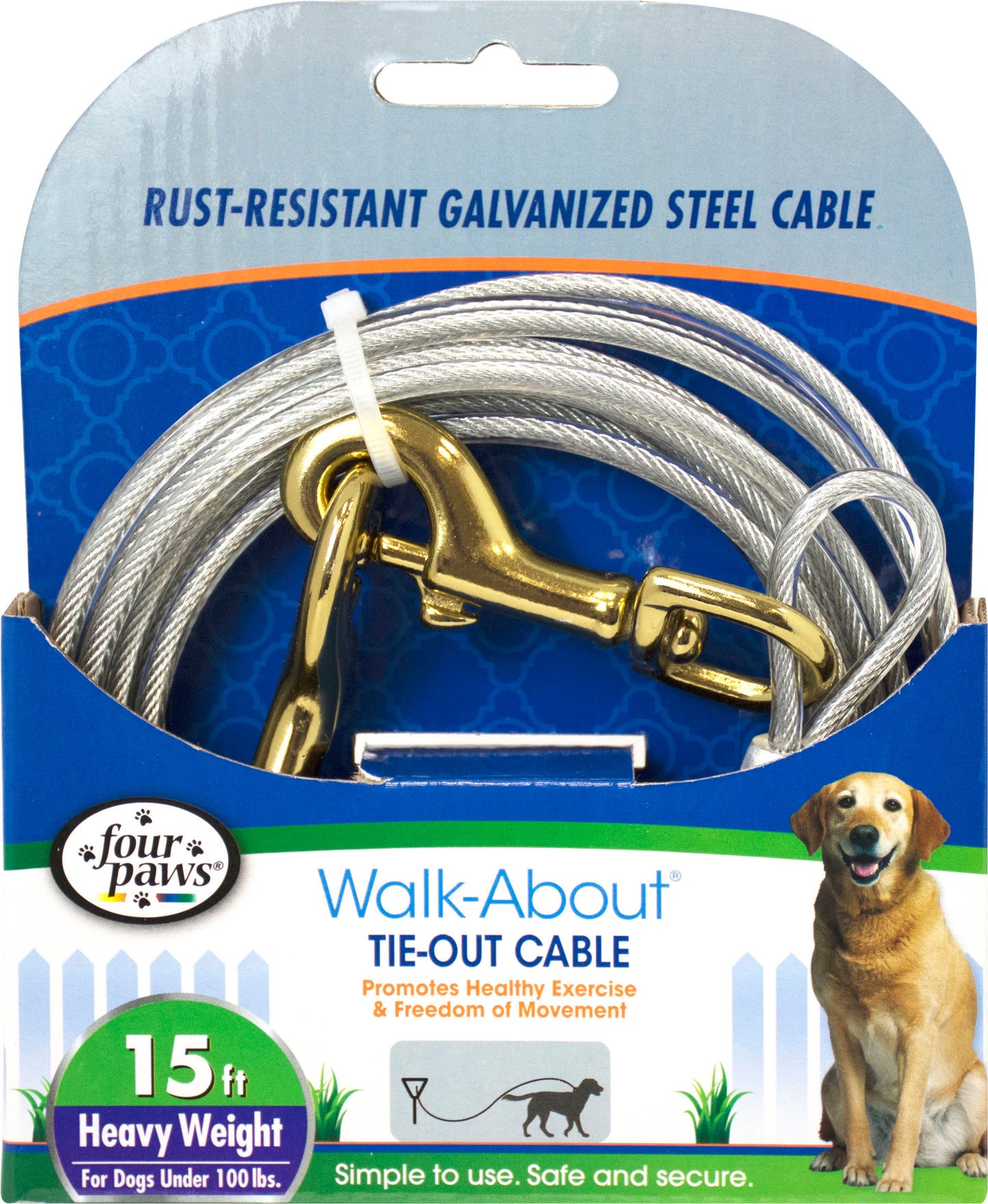 Four Paws Walk-About Tie-Out Cable Heavy Weight