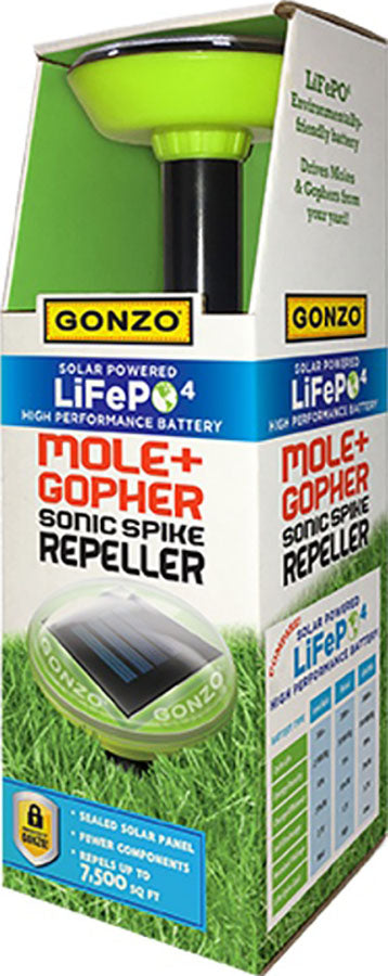 Gonzo Life Po4 Solar Sonic Mole & Gopher Repeller