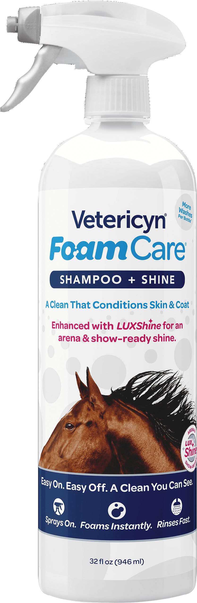 Vetericyn Foamcare Equine Shampoo + Shine