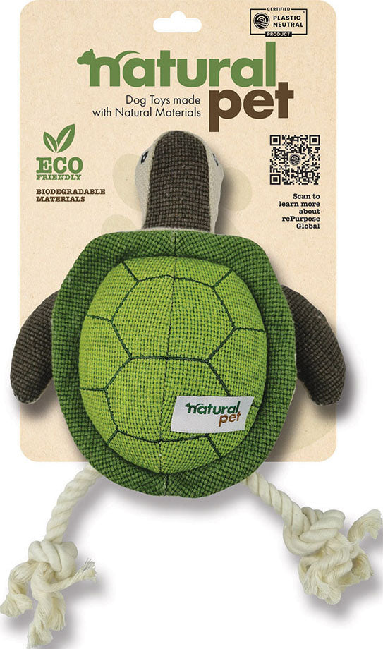 Natural Pet Turtle Canvas Hemp Dog Toy