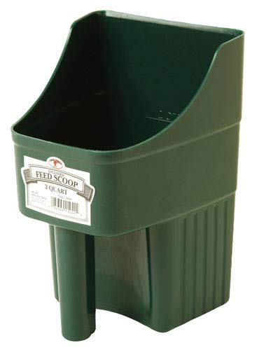 LITTLE GIANT Plastic Enclosed Feed Scoop (Green) Heavy Duty Durable Stackable...