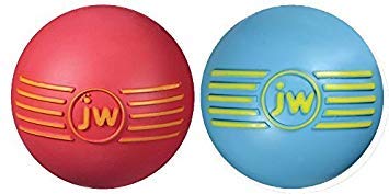 JW Isqueak Ball Rubber Dog Toy Size:Medium Pack of 2 Color:Color May Vary