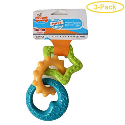(3 Pack) Nylabone Just For Puppies Triple Teething Ring Chew Toy
