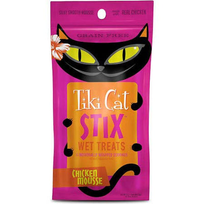 Tiki 759219 3 oz Stix Chicken Mousse Cat Treats - Case of 12