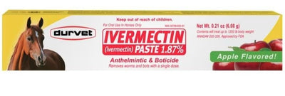 Durvet Ivermectin Paste Dewormer - 6.08g dose @ 1.87 Apple Flavor (6.08 Gram)...