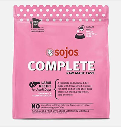 Sojos Complete Raw Made Easy Freeze-Dried, 7-Pound Bag Dog Food Lamb Recipe (1)