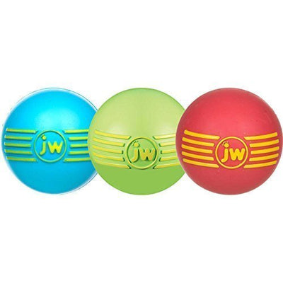 JW Pet Company iSqueak Ball Rubber Dog Toy, Small, Colors Vary (3 Pack)