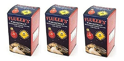 Fluker's (3 Pack) Red Heat Bulbs for Reptiles 75 watt