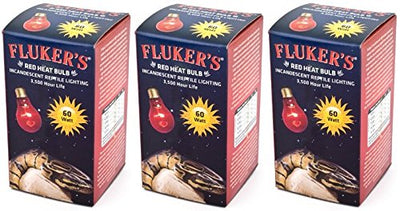 (3 Pack) Fluker's Red Heat Bulbs for Reptiles 60 watt