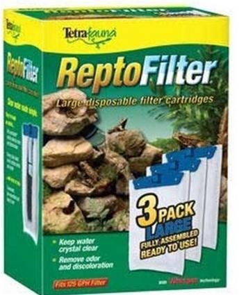 Pet Tetra ReptoFilter 125 GPH, 3-Pack, Large Cartridge, tetra pond filter. Re...