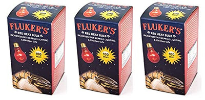Fluker's (3 Pack) Red Heat Bulbs for Reptiles 100 watt