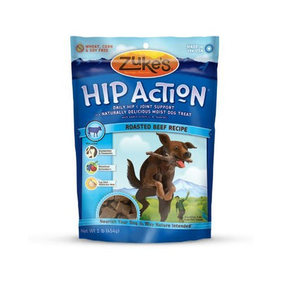 Zuke's Hip Action Natural Dog Treats Roasted Beef Recipe, 16-Ounce (Pack of 2)
