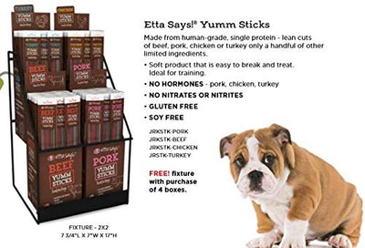 Etta Says 24 Piece Box of Beef Yumm Sticks, 0.75 Ounces each, Human-Grade Jer...