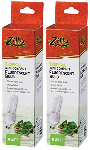 (2 Pack) Zilla Mini Compact Tropical Fluorescent Bulb, 6 Watt