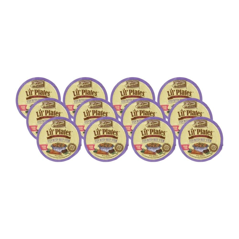 merrick Lil's Plates 3.5-Oz Grain Free Wet Food for Small Breed Dogs12 Cans -...