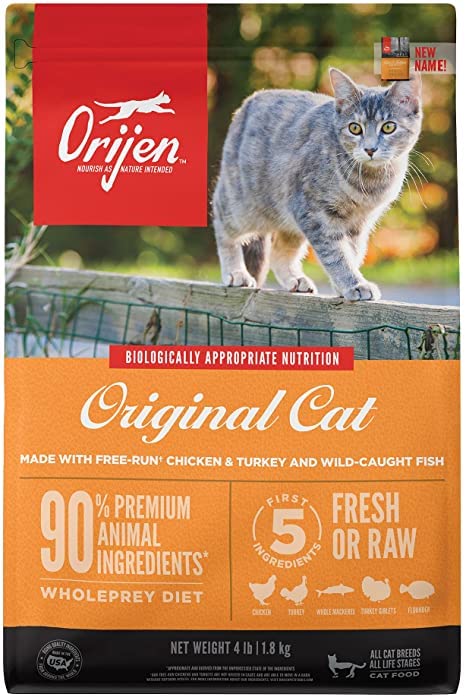 Orijen 2 Pack of Cat & Kitten Grain-Free Dry Food, 4 Pounds Each, Made in The...