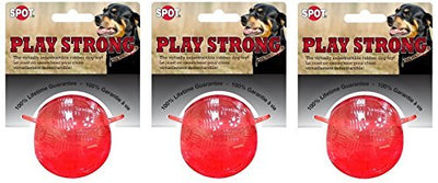 Ethical Pets Play Strong Virtually Indestructible Rubber Ball Dog Toy, 2.5-In...