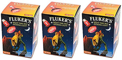 Fluker's 3 Pack of Night Time Red Basking Lights, 100 Watt, for Heating Terra...