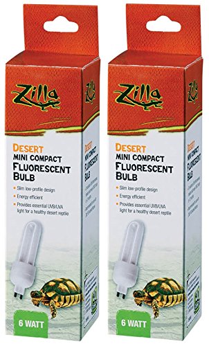 (2 Pack) Zilla Mini Compact Desert Fluorescent Bulb, 6 Watt