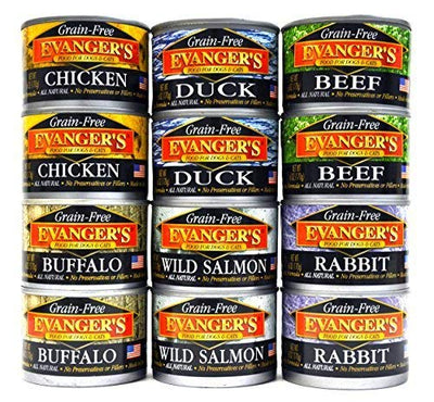 Evangers Grain Free, All Natural Dog/Cat Food Variety Pack - 6 Flavors (Chick...